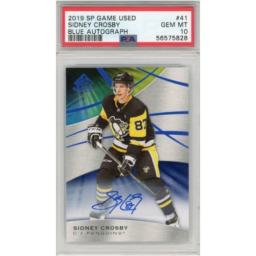 Sidney Crosby Pittsburgh Penguins Autographed 2019 Upper Deck SP Game Used #41 Card - PSA 10