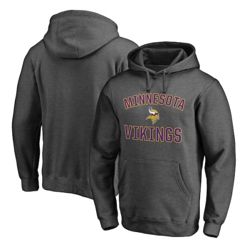 Minnesota Vikings Fanatics Branded Victory Arch Team Pullover Hoodie - Heathered Charcoal