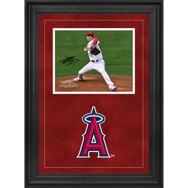Shohei Ohtani Los Angeles Angels Fanatics Authentic Autographed Deluxe Framed 8" x 10" Pitching Photograph