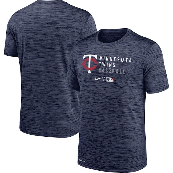 Minnesota Twins Nike Authentic Collection Velocity Practice Performance T-Shirt - Heathered Navy