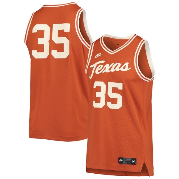 #35 Texas Longhorns Nike Retro Replica Basketball Jersey - Texas Orange
