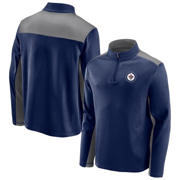 Winnipeg Jets Fanatics Branded Team Primary Logo Quarter-Zip Jacket - Navy