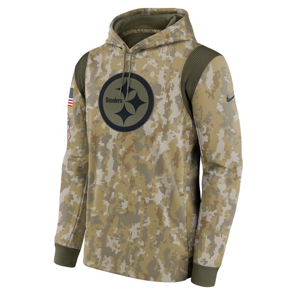 Pittsburgh Steelers Nike 2021 Salute To Service Therma Performance Pullover Hoodie - Camo