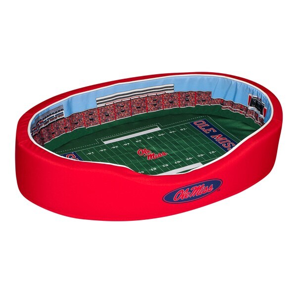 Ole Miss Rebels 23'' x 19'' x 7'' Small Stadium Oval Dog Bed - Red/Navy