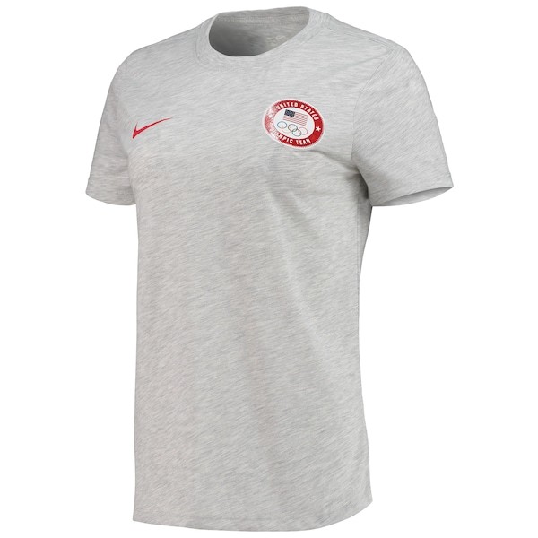 Team USA Nike Women's Puck Tri-Blend Performance T-Shirt - Heathered Gray