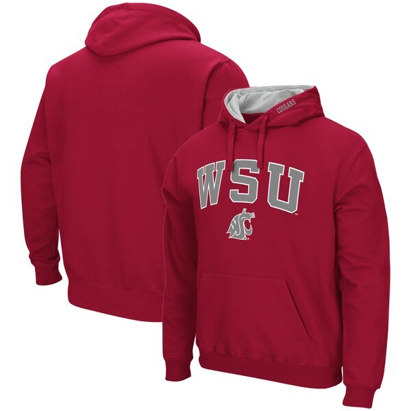 Washington State Cougars Colosseum Arch & Logo 3.0 Pullover Hoodie - Crimson