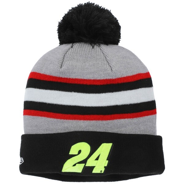 William Byron New Era Axalta Racing Cuffed Pom Knit Hat - Black/Gray