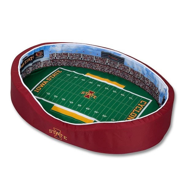 Iowa State Cyclones 8'' x 25'' x 38'' Large Stadium Oval Dog Bed - Cardinal