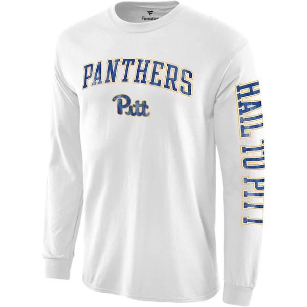 Pitt Panthers Fanatics Branded Arch Over Logo 2-Hit Long Sleeve T-Shirt - White
