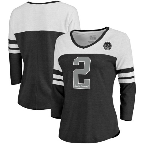 Kawhi Leonard San Antonio Spurs Fanatics Branded Women's Starstruck Name & Number Tri-Blend 3/4-Sleeve V-Neck T-Shirt - Black
