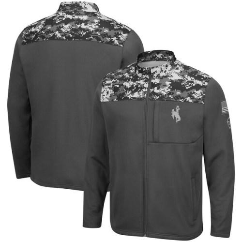 Wyoming Cowboys Colosseum OHT Military Appreciation Digi Camo Full-Zip Jacket - Charcoal
