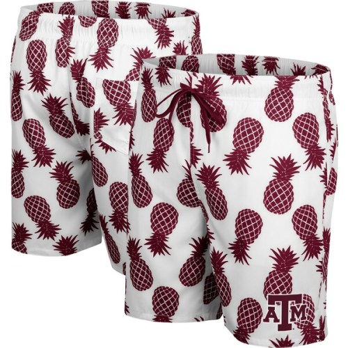 Texas A&M Aggies Colosseum Pineapple Swim Shorts - White/Maroon