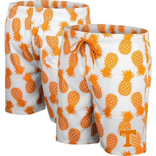 Tennessee Volunteers Colosseum Pineapple Swim Shorts - White/Tennessee Orange