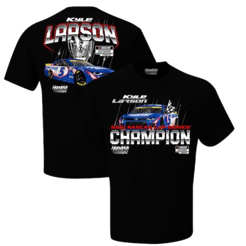 Kyle Larson Hendrick Motorsports Team Collection 2021 NASCAR Cup Series Champion HendrickCars.com Victory T-Shirt - Black