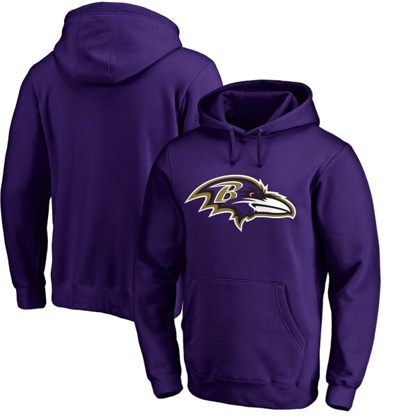 Baltimore Ravens Fanatics Branded Team Logo Pullover Hoodie - Purple