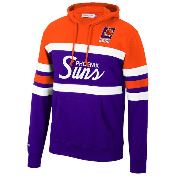 Phoenix Suns Mitchell & Ness Hardwood Classics Head Coach Color Block Pullover Hoodie - Orange/Purple