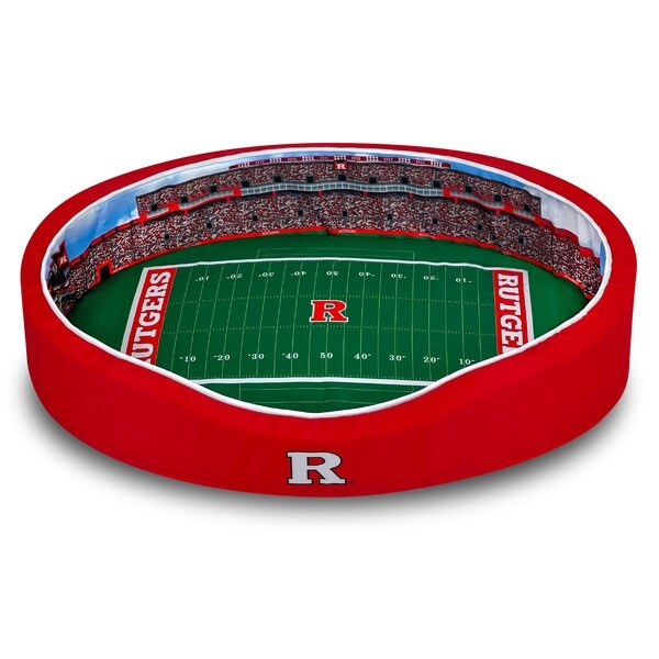 Rutgers Scarlet Knights 7'' x 19'' x 23'' Small Stadium Oval Dog Bed - Scarlet