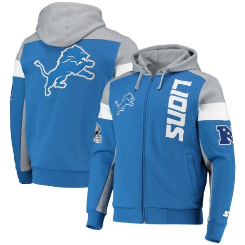 Detroit Lions Starter Logo Extreme Full-Zip Hoodie - Blue/Gray