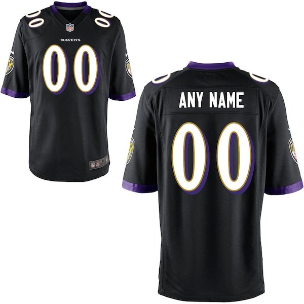 Baltimore Ravens Nike Youth Game Custom Jersey - Black