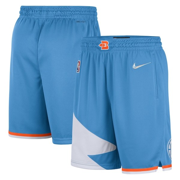LA Clippers Nike 2021/22 City Edition Swingman Shorts - Light Blue/White