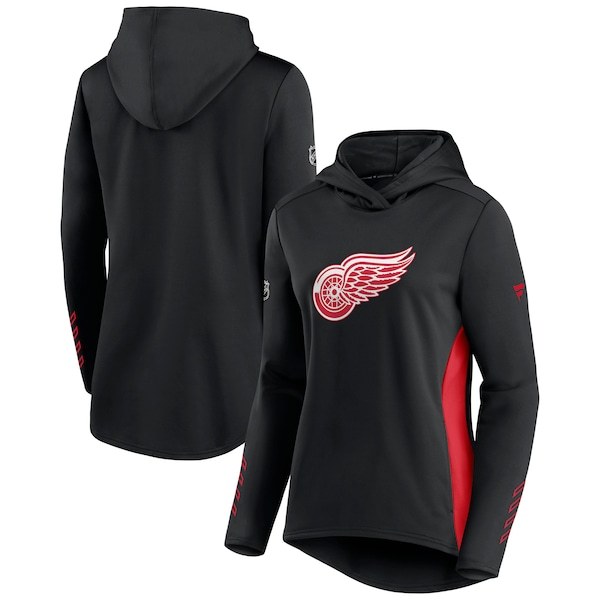 Detroit Red Wings Fanatics Branded Women's Authentic Pro Locker Room Pullover Hoodie - Black/Red