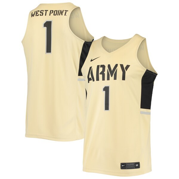 #1 Army Black Knights Nike Replica Basketball Jersey - Gold