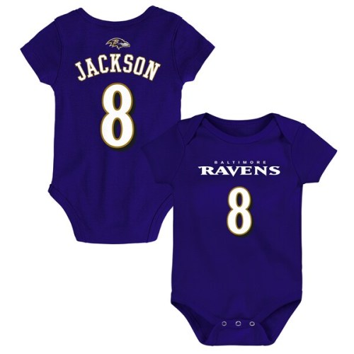 Lamar Jackson Baltimore Ravens Newborn Mainliner Name & Number Bodysuit - Purple