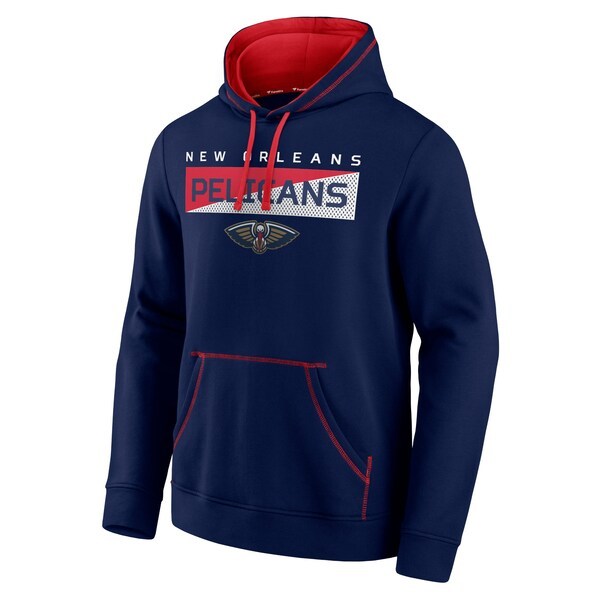 New Orleans Pelicans Fanatics Branded Split The Crowd Pullover Hoodie - Navy/Red