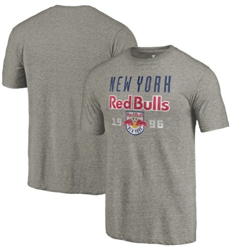 New York Red Bulls Fanatics Branded Antique Stack Tri-Blend T-Shirt - Gray