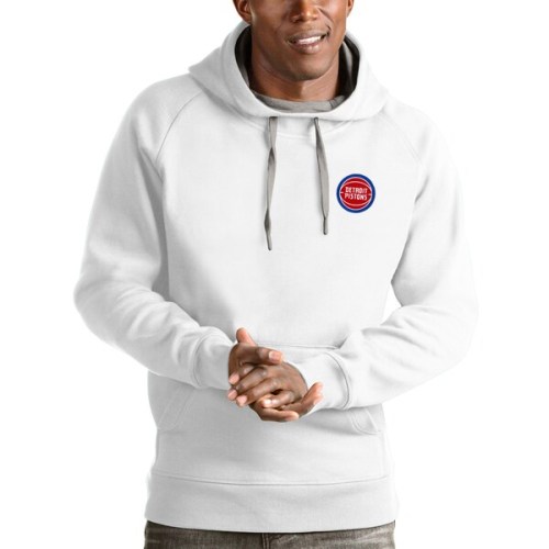 Detroit Pistons Antigua Victory Pullover Hoodie - White