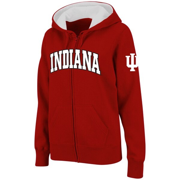 Indiana Hoosiers Stadium Athletic Women's Arched Name Full-Zip Hoodie - Crimson
