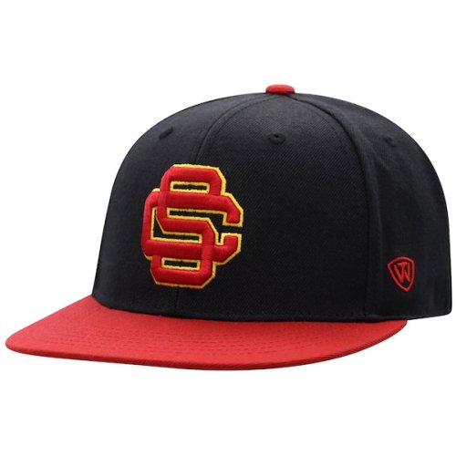 USC Trojans Top of the World Team Color Two-Tone Fitted Hat - Black/Cardinal