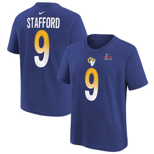 Matthew Stafford Los Angeles Rams Nike Youth Super Bowl LVI Name & Number T-Shirt - Royal