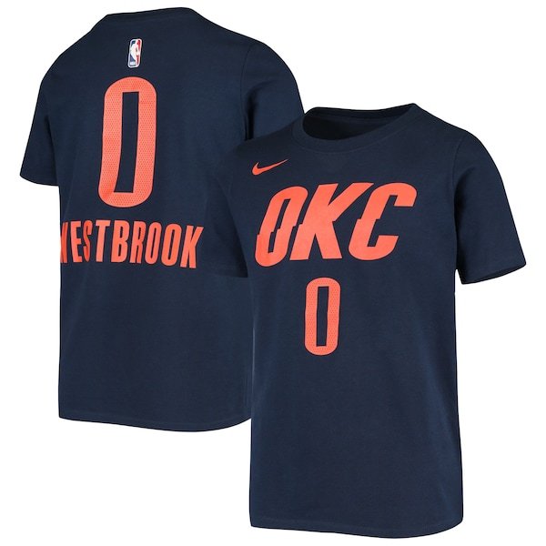 Russell Westbrook Oklahoma City Thunder Youth Name & Number Performance T-Shirt - Navy