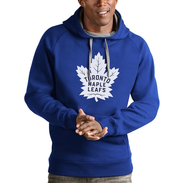Toronto Maple Leafs Antigua Logo Victory Pullover Hoodie - Blue