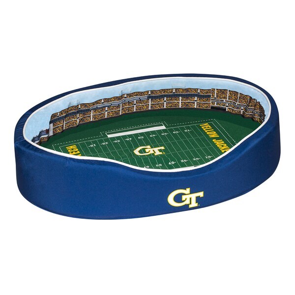 Georgia Tech Yellow Jackets 34'' x 22'' x 7'' Medium Stadium Oval Dog Bed - Gold/Navy