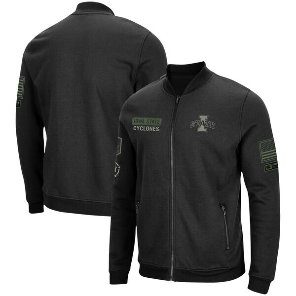 Iowa State Cyclones Colosseum OHT Military Appreciation Team High-Speed Bomber Full-Zip Jacket - Black