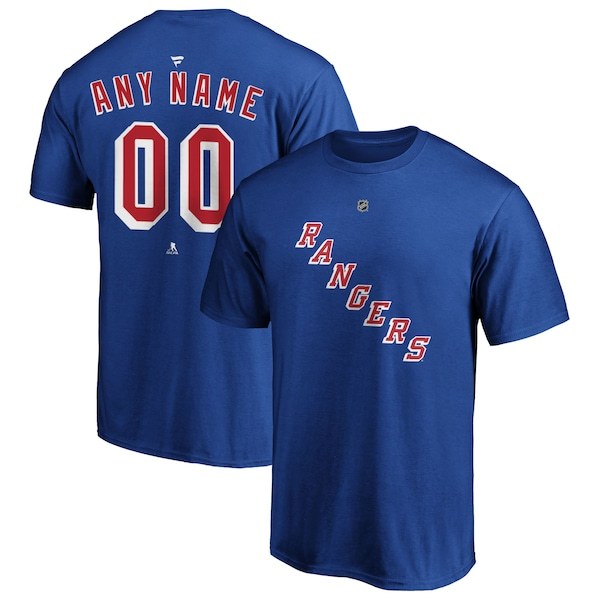 New York Rangers Fanatics Branded Authentic Personalized T-Shirt - Blue