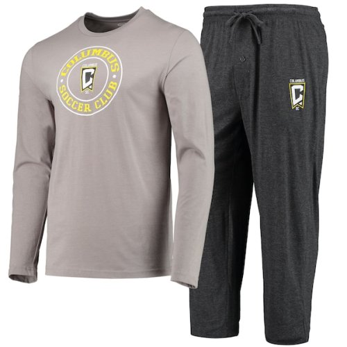 Columbus Crew Concepts Sport Meter Long Sleeve T-Shirt & Pants Sleep Set - Gray/Black