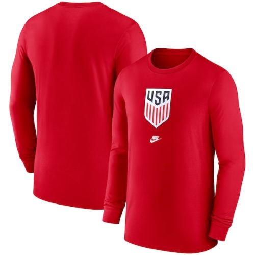 US Soccer Nike Evergreen Crest Long Sleeve T-Shirt - Red