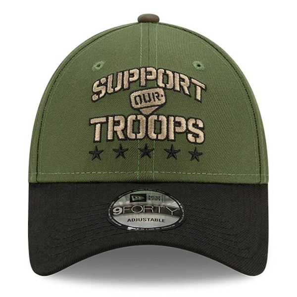 Cole Custer New Era 9FORTY Support Our Troops Adjustable Hat - Green/Black
