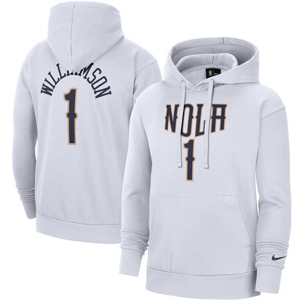 Zion Williamson New Orleans Pelicans Nike 2021/22 City Edition Name & Number Pullover Hoodie - White