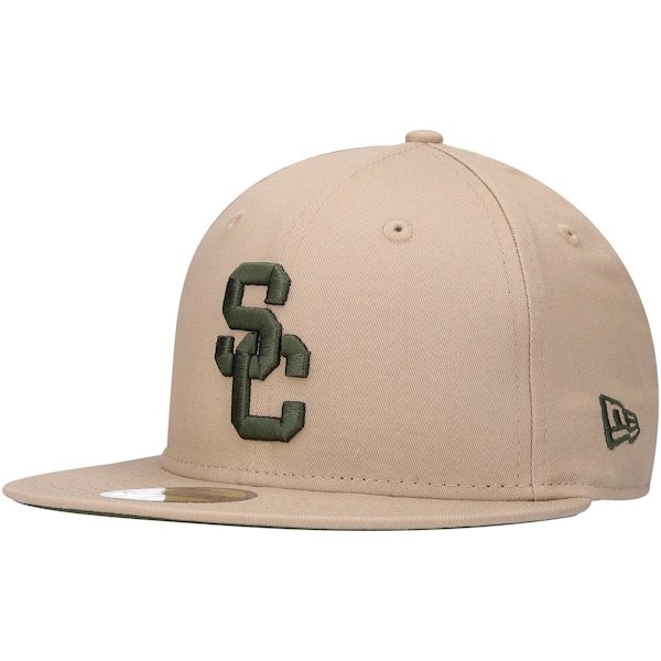 USC Trojans New Era Camel & Rifle 59FIFTY Fitted Hat - Tan