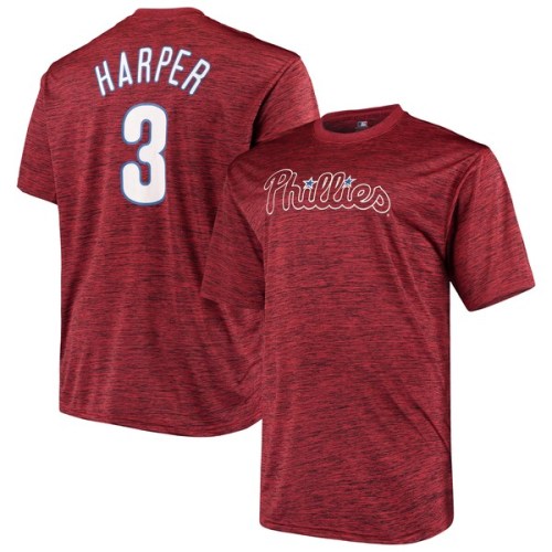 Bryce Harper Philadelphia Phillies Big & Tall Name & Number T-Shirt - Heathered Red