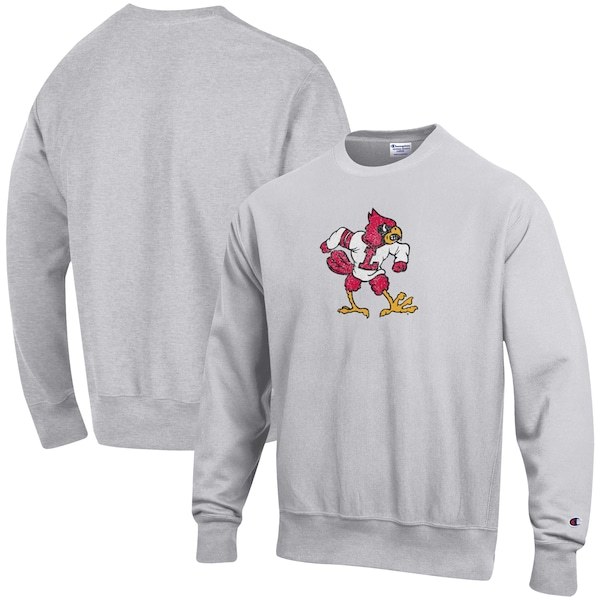 Louisville Cardinals Champion Vault Logo Reverse Weave Pullover Sweatshirt - Heathered Gray