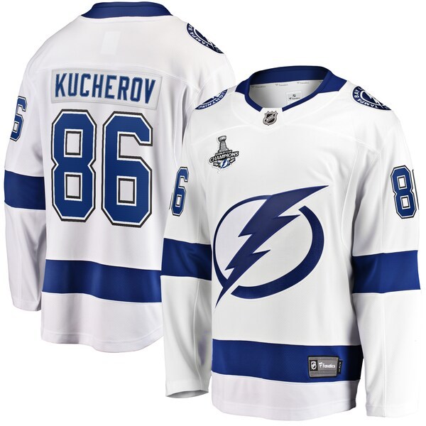 Nikita Kucherov Tampa Bay Lightning Fanatics Branded 2021 Stanley Cup Champions Away Breakaway Player Jersey - White