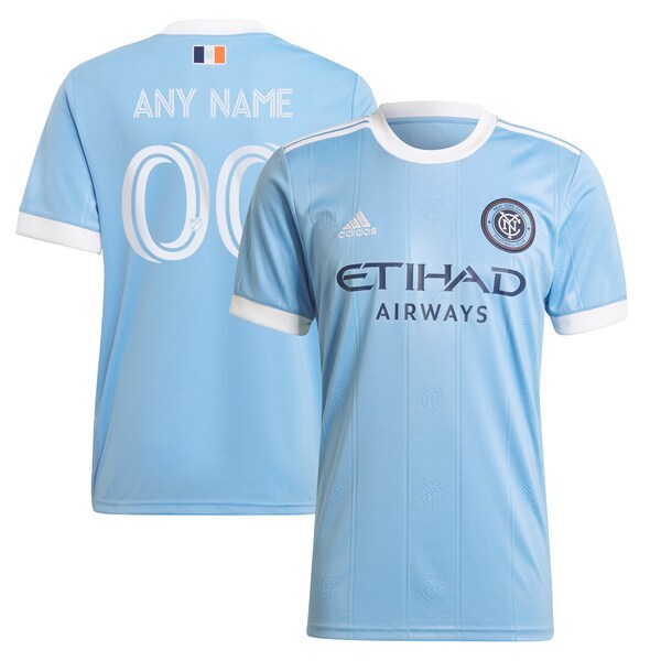 New York City FC adidas 2021 Bronx Blue Kit Replica Custom Jersey - Light Blue
