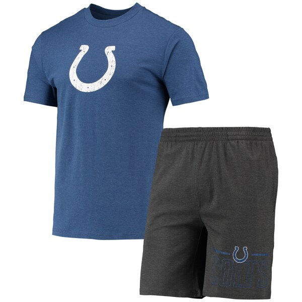 Indianapolis Colts Concepts Sport Meter T-Shirt & Shorts Sleep Set - Charcoal/Royal