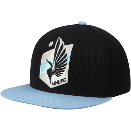 Minnesota United FC Mitchell & Ness Two-Tone XL Logo Snapback Adjustable Hat - Black/Light Blue