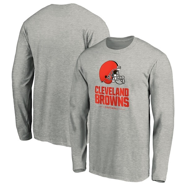 Cleveland Browns Fanatics Branded Team Lockup Long Sleeve T-Shirt - Heathered Gray
